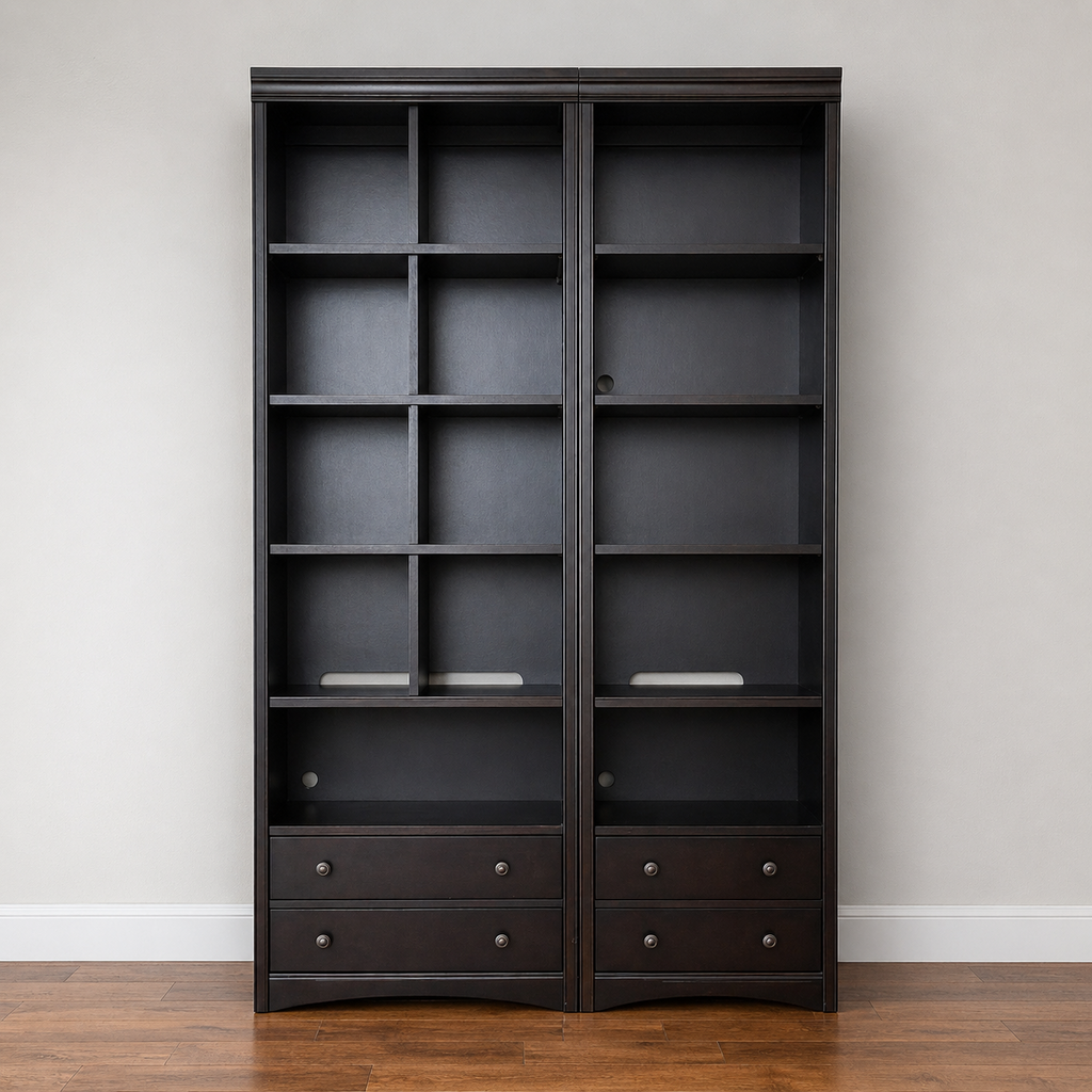 2 Piece Bookshelf w/ Storage