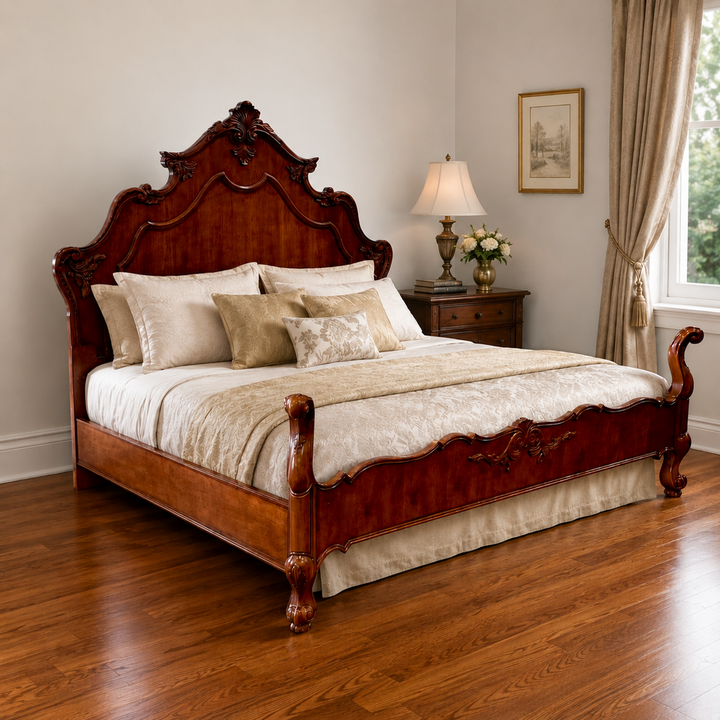 Orig Price $4000 - Wood King Bed