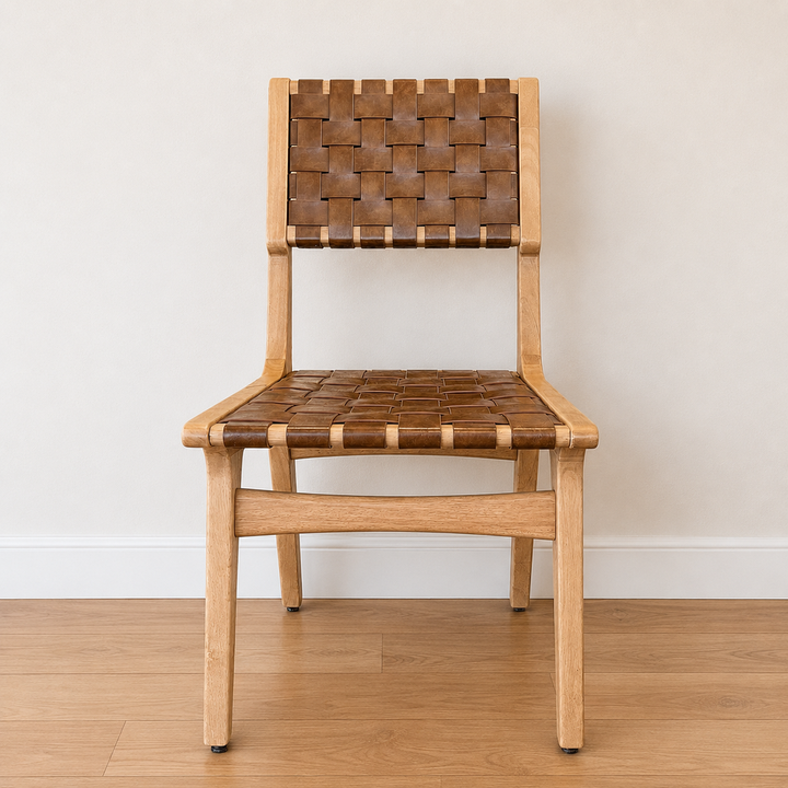 Orig Price $400 - Woven Leather Dining Chair