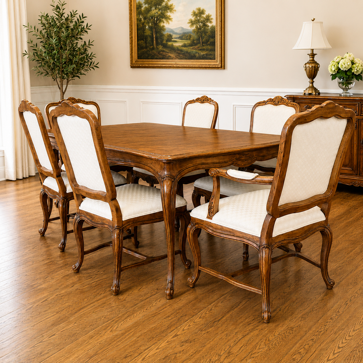 Dining Table w/ 6 Chairs & 2 Leaves