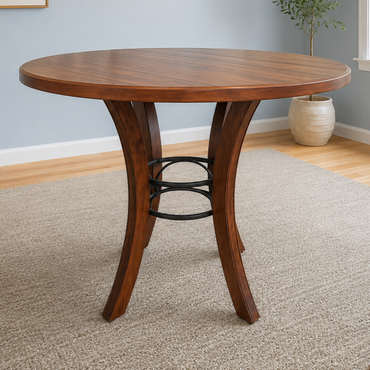 Orig. Price $317 - Counter Height Round Table w/ Metal Base