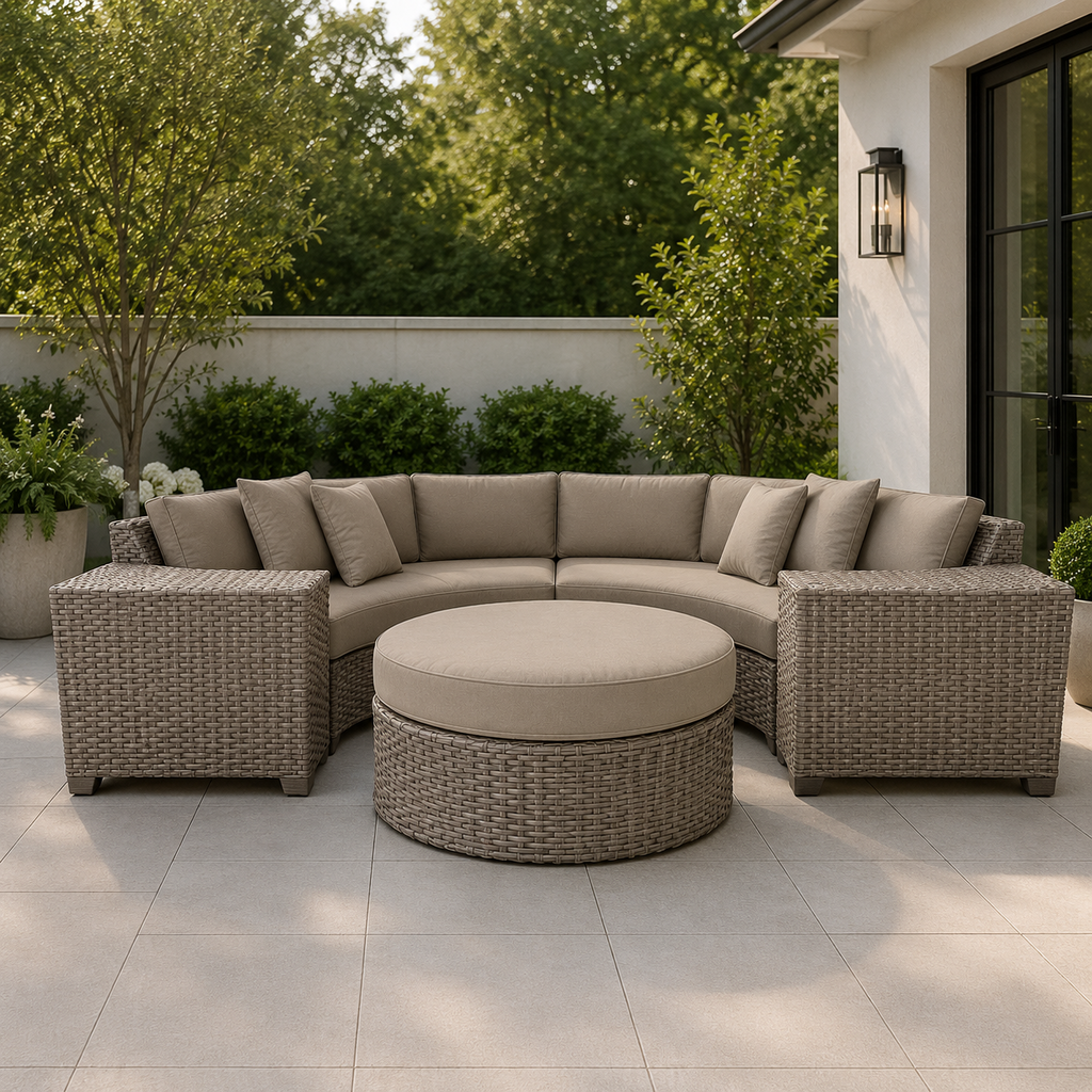 Orig Price $2899 - Outdoor Sectional w/ Ottoman & Side Tables