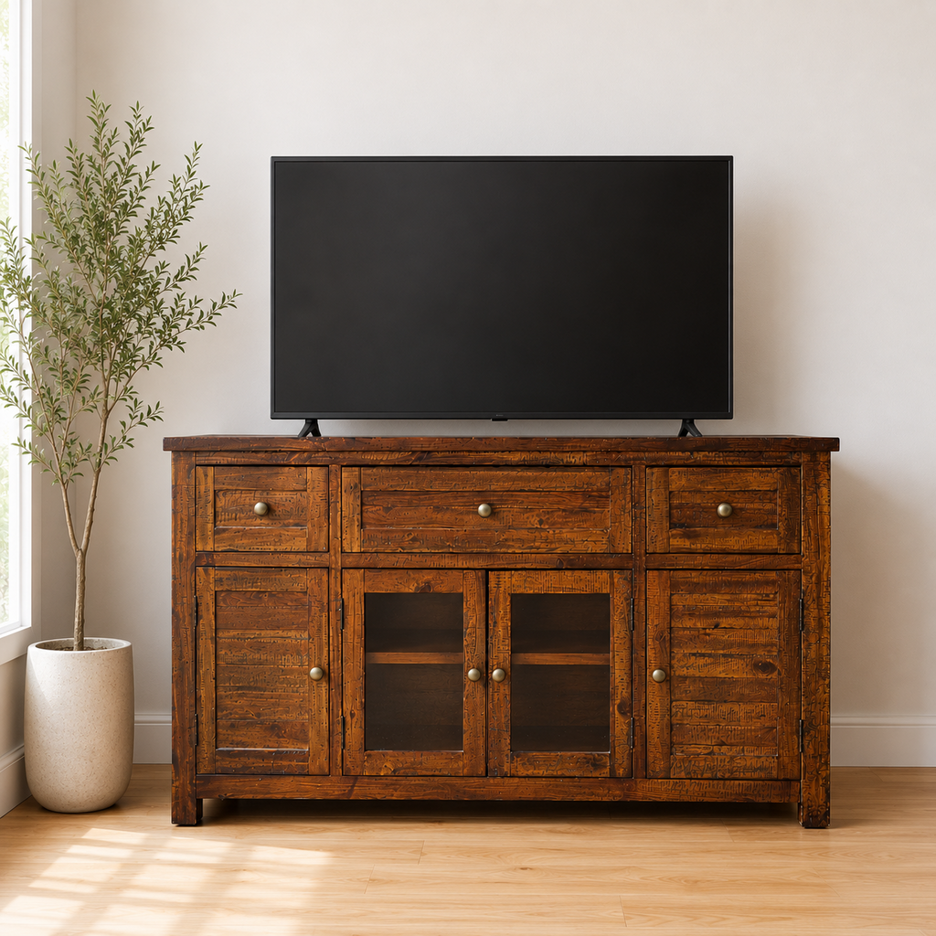 Orig. Price $759 - Urban Lodge TV Stand w/ Glass Doors