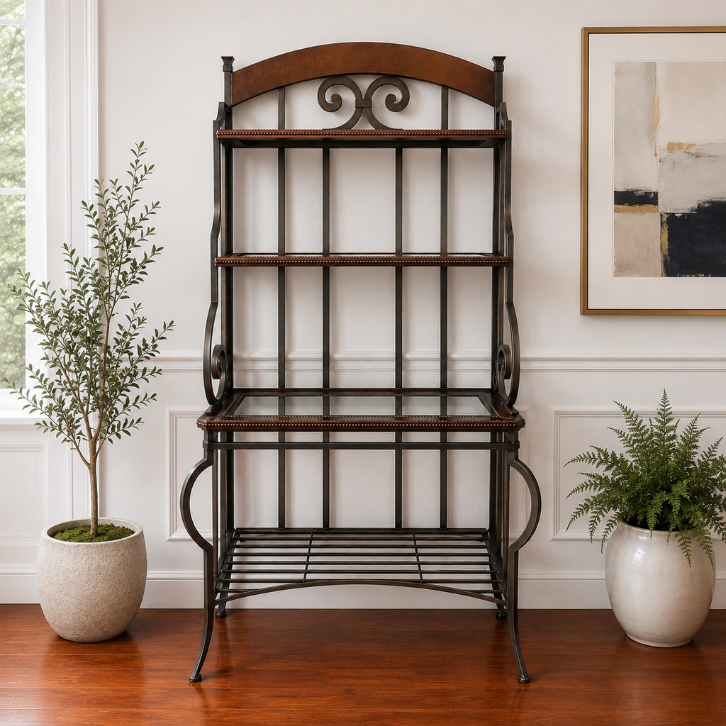 Orig. Price $2,000 - Wrought Iron Bakers Rack