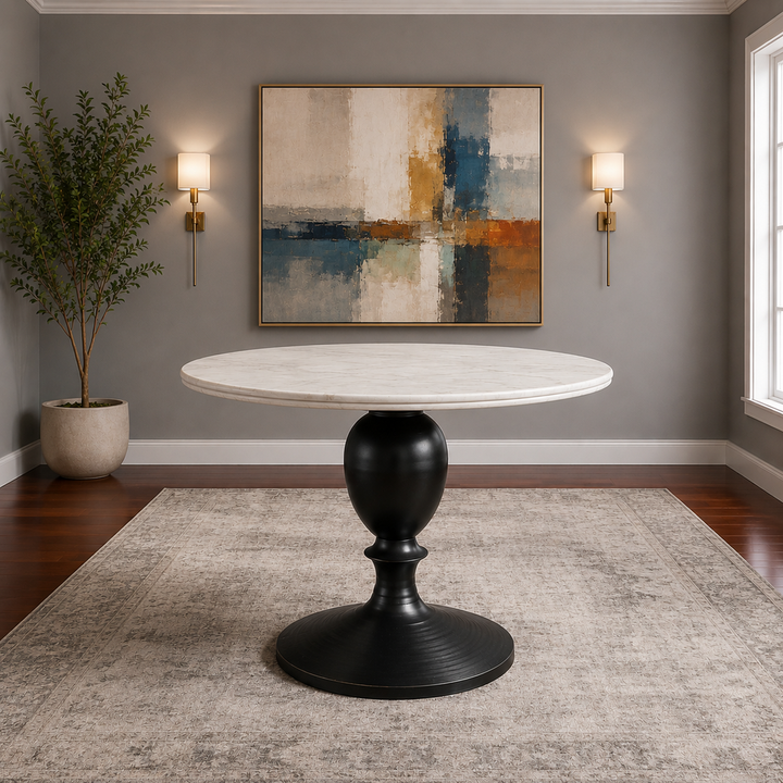 Orig. Price $1,200 - Chapman Dining Table w/ Round Marble Top