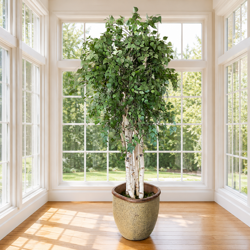 Faux Tree in Glazed Planter