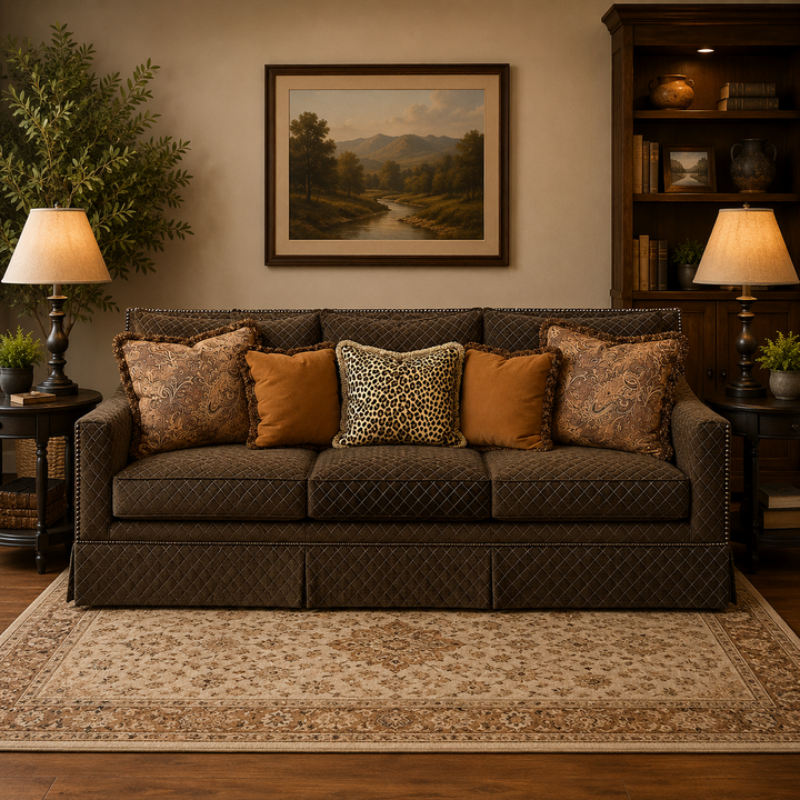 Orig. Price $3,000 - Aven Sofa w/ 5 Accent Pillows