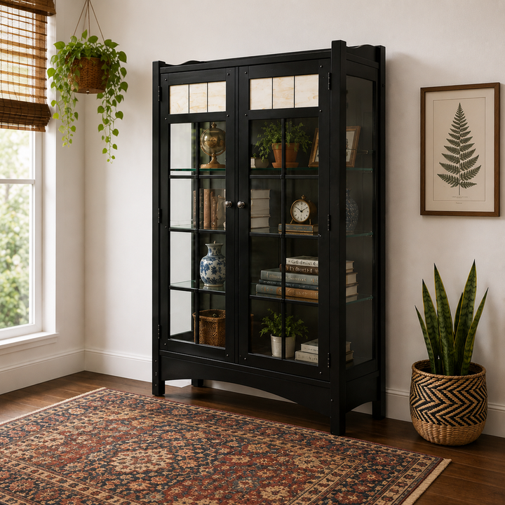 Orig. Price $2,300 - Artisan Bungalow Bookcase w/ Lights