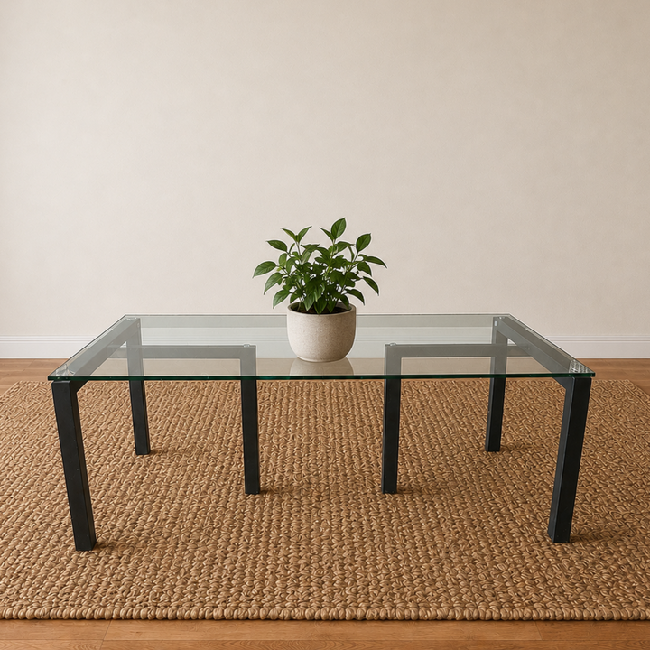 Orig. Price $500 - Modern Glass & Steel Coffee Table