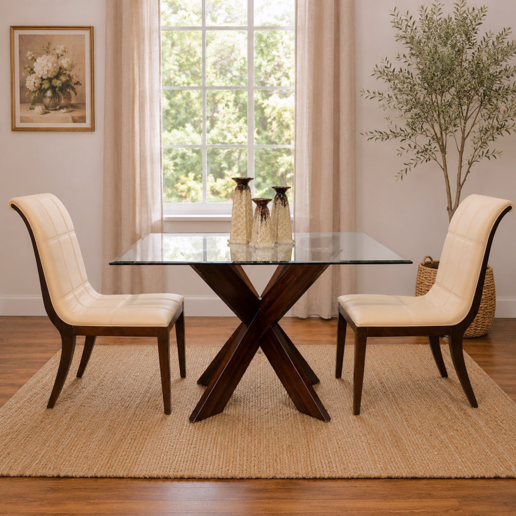 Orig. Price $500 - Glass Top Dining Table with 2 Chairs
