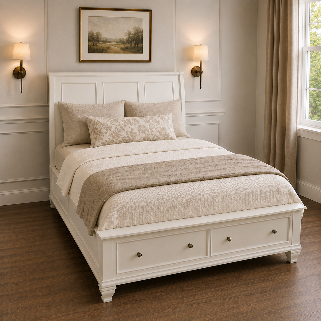 Sandy Beach Queen Sleigh Bed w/ Storage