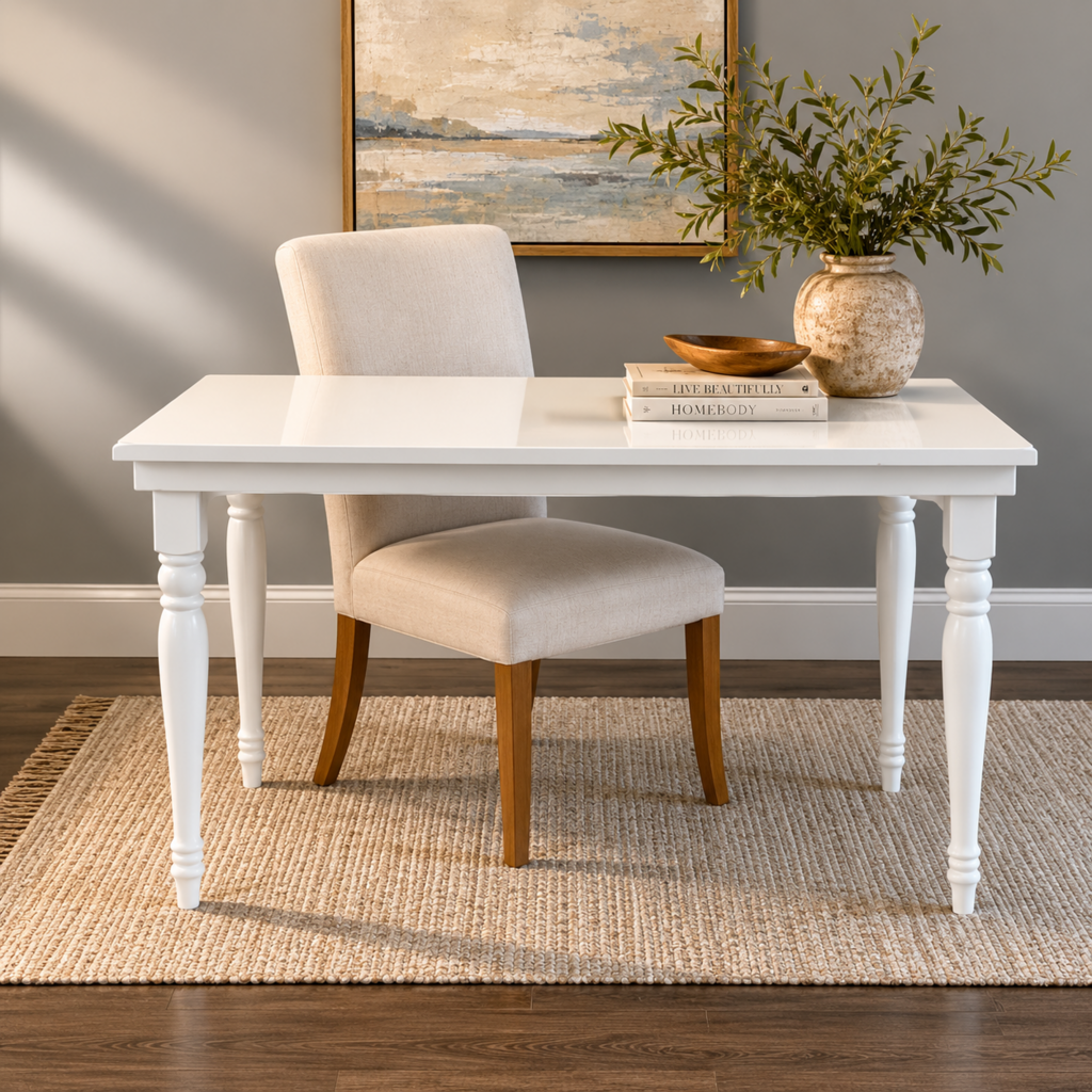 Shabby Chic Desk & Parsons Chair w/ Slipcover