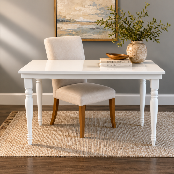 Shabby Chic Desk & Parsons Chair w/ Slipcover