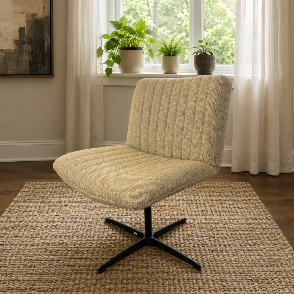 Upholstered Swivel Desk Chair w/ Adjustable Height