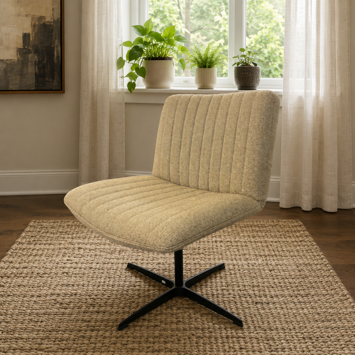 Upholstered Swivel Desk Chair w/ Adjustable Height