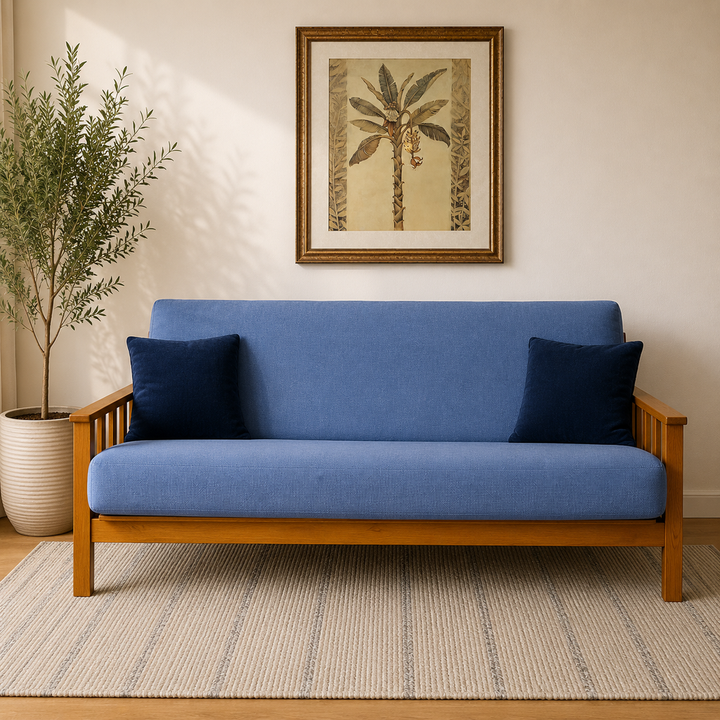 Orig. Price $1,500 - Medina Futon Sofa w/ 2 Accent Pillows