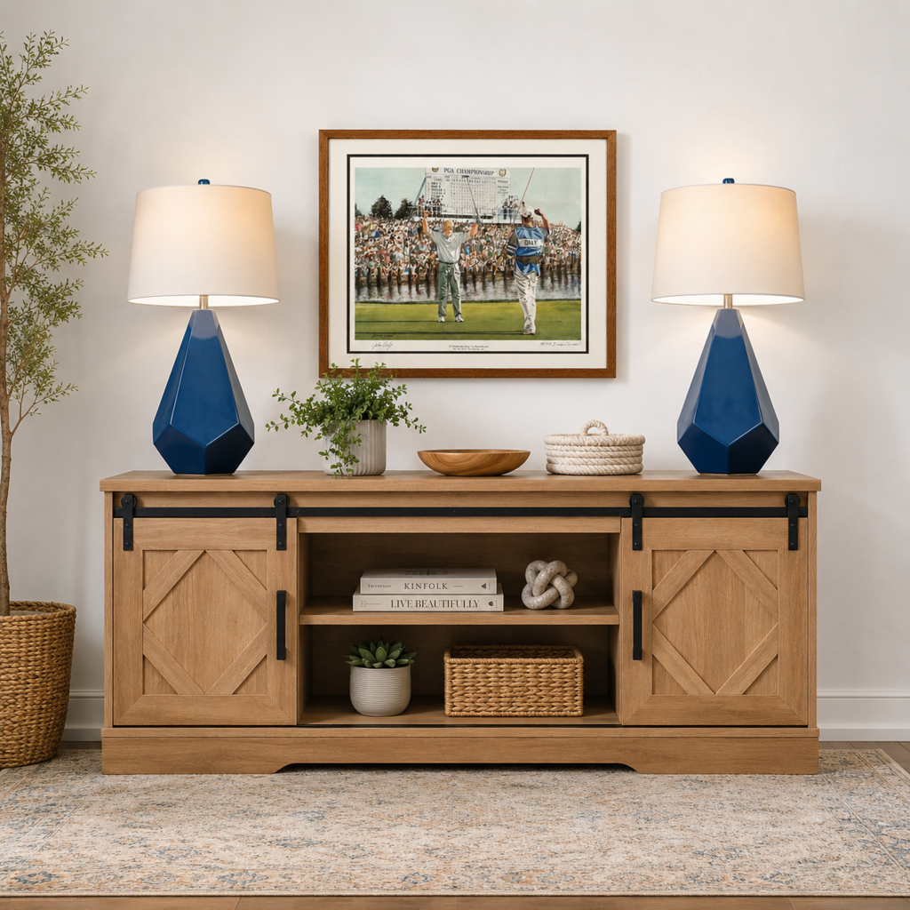 Rustic Barn Door Media Cabinet