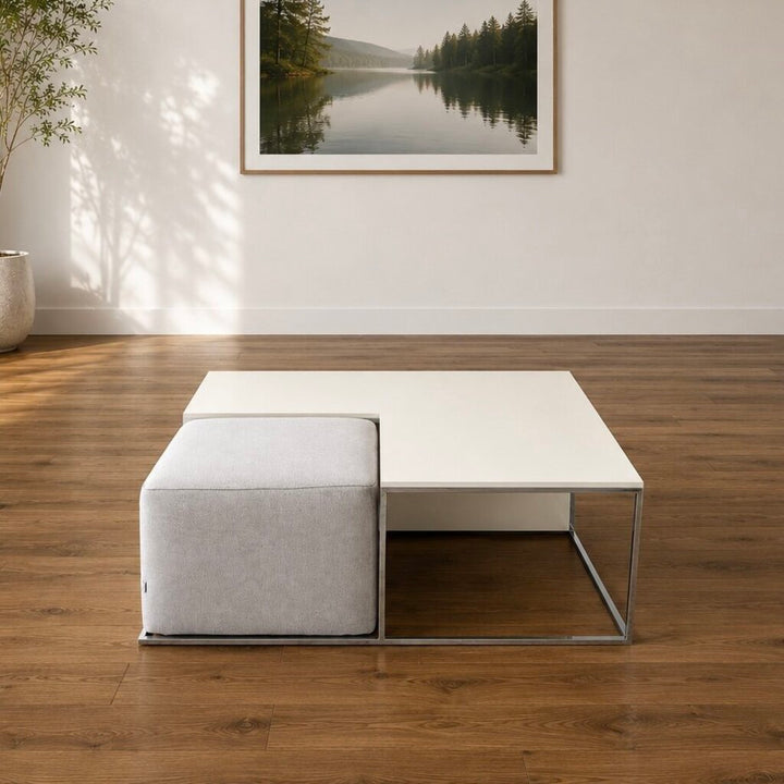 Orig. Price $6,807 - Area Coffee Table w/ Pouf
