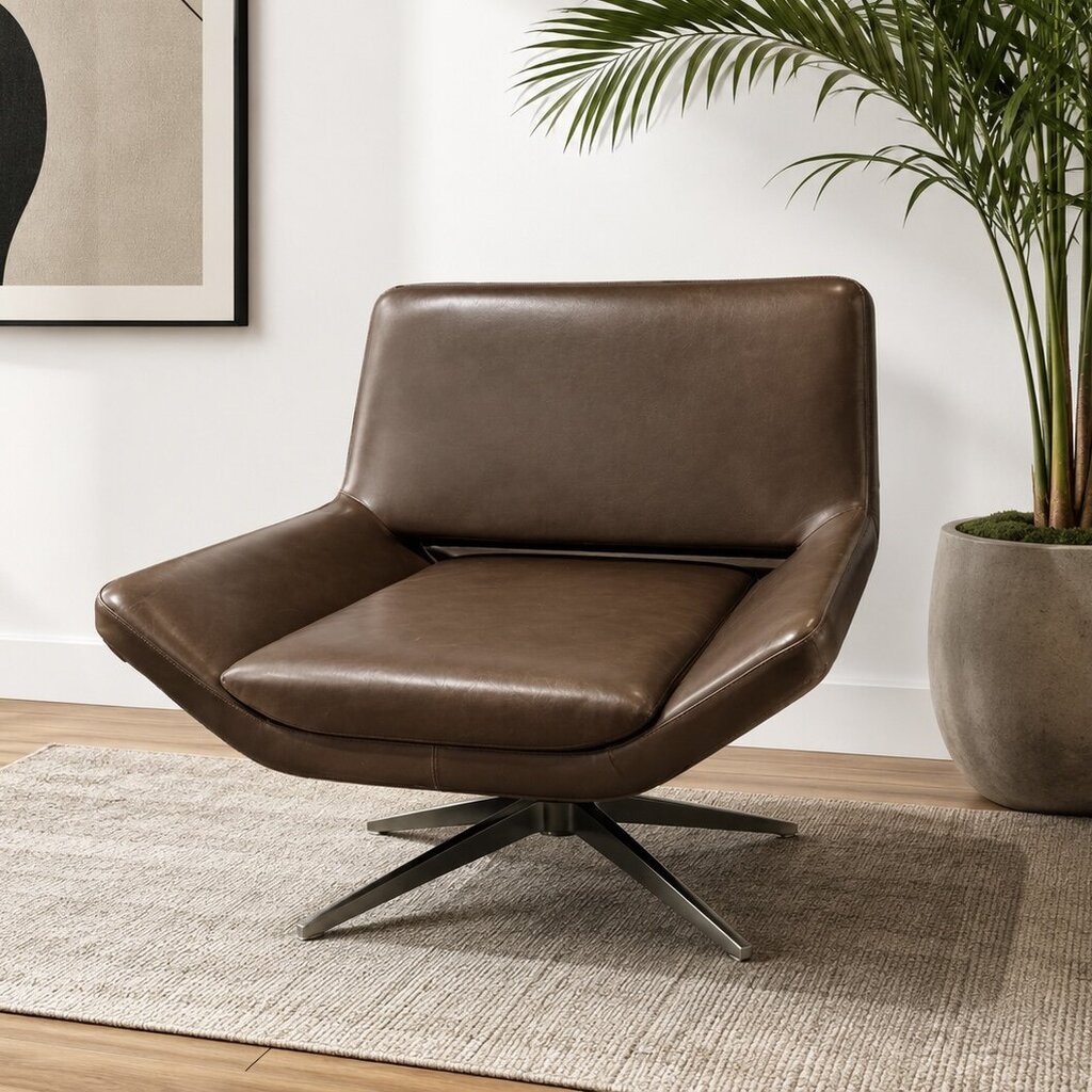 Orig. Price $4,300 - Metropolitan Leather Swivel Chair