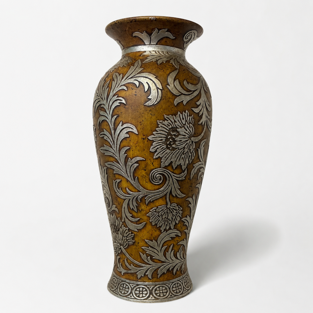Floral Scroll Floor Vase