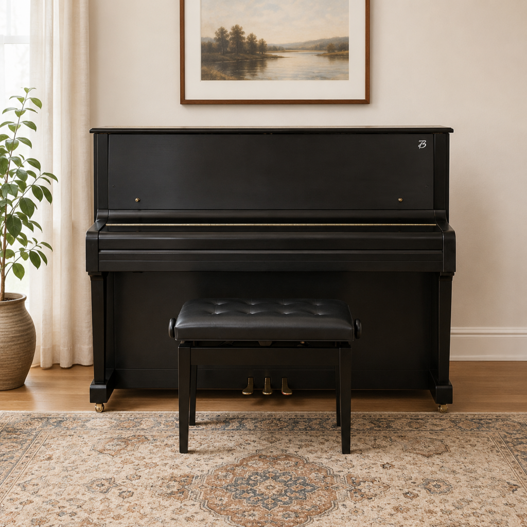Orig. Price $11,300 - Boston Upright Piano 116E w/ Piano Bench