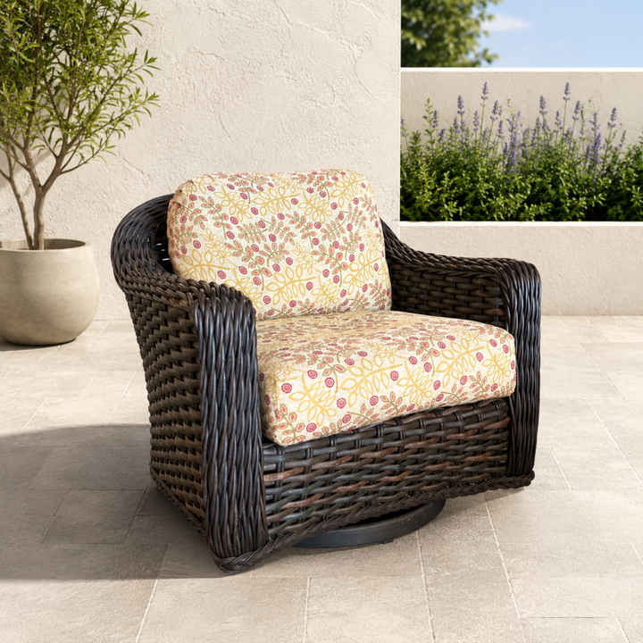 Orig. Price $1,287 - Oasis WeatherMaster Wicker Swivel Glider Chair + Cover