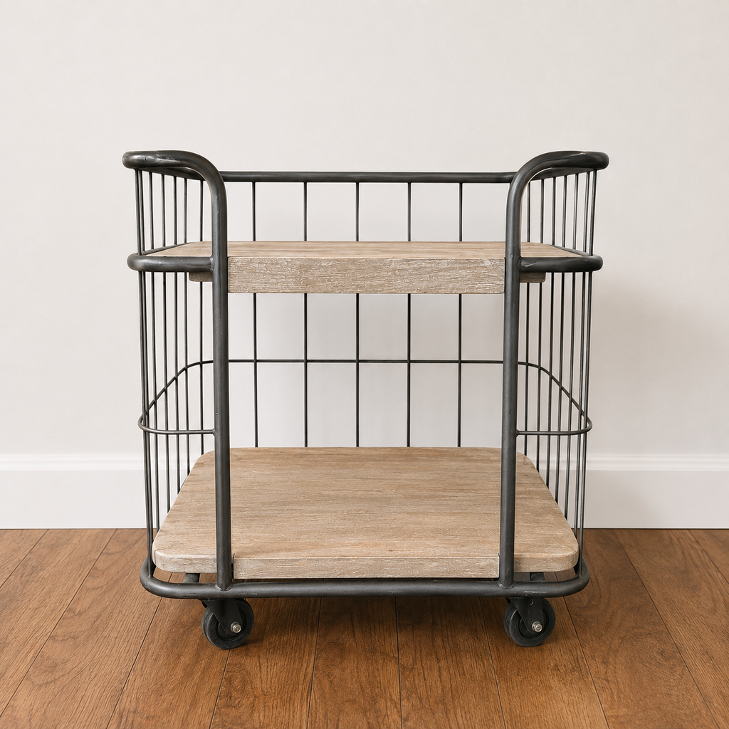Orig Price $399 - Rustic End Table w/ Casters