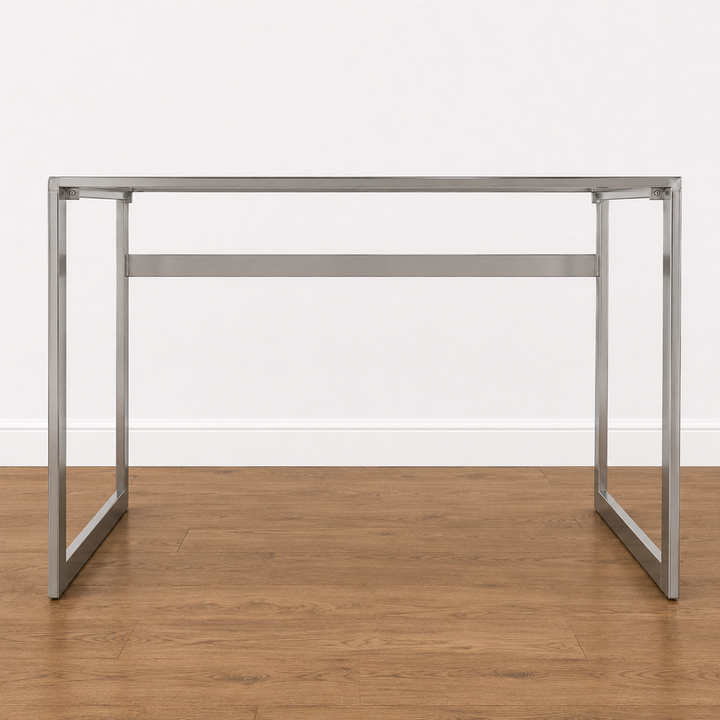 Orig Price $250 - Chrome Writing Desk w/ Glass Top