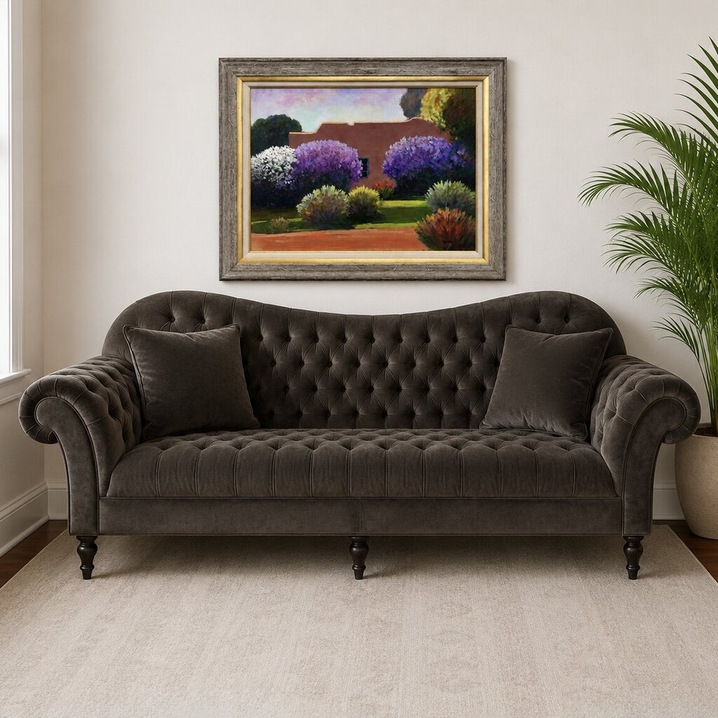 Orig. Price $4,990 - Arabella Club Sofa w/ 2 Accent Pillows