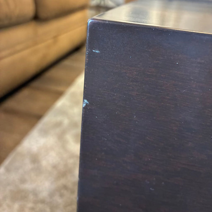 Orig. Price $8,000 - Modern Wood & Glass Cocktail Table
