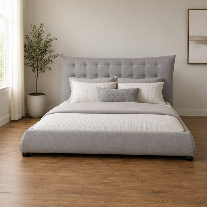 Orig Price $850 - King Upholstered Wingback Bed