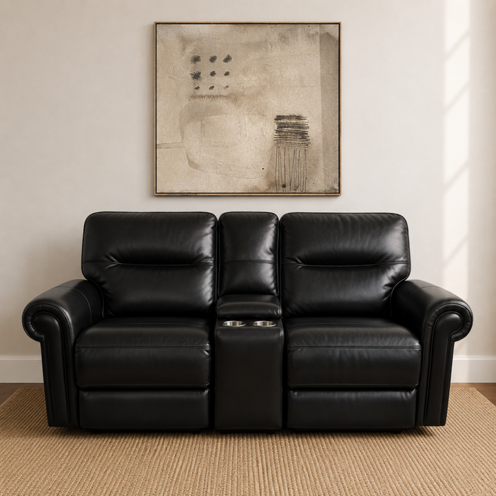 Roll Arm Manual Rocking/Recliner Loveseat