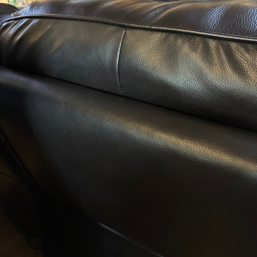 Leather Roll Arm Power Reclining Sofa