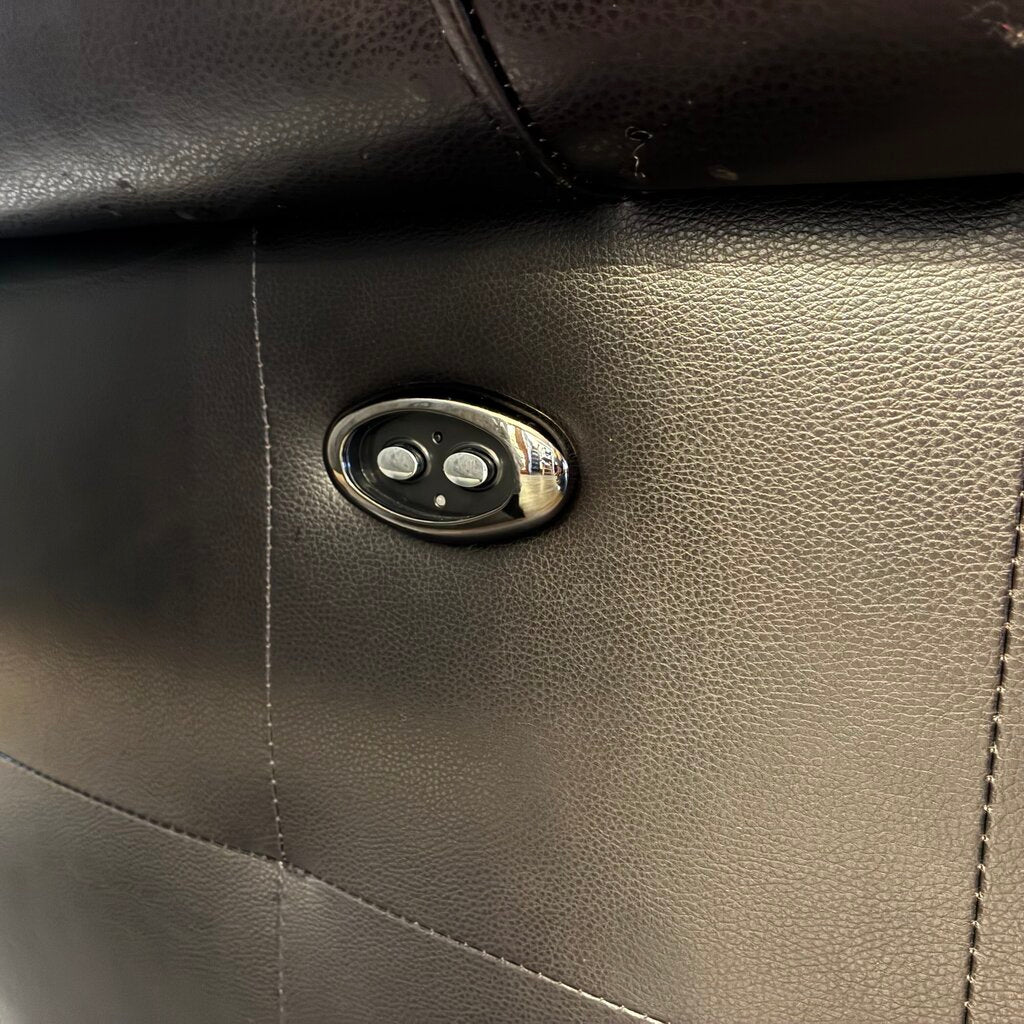Leather Roll Arm Power Reclining Sofa