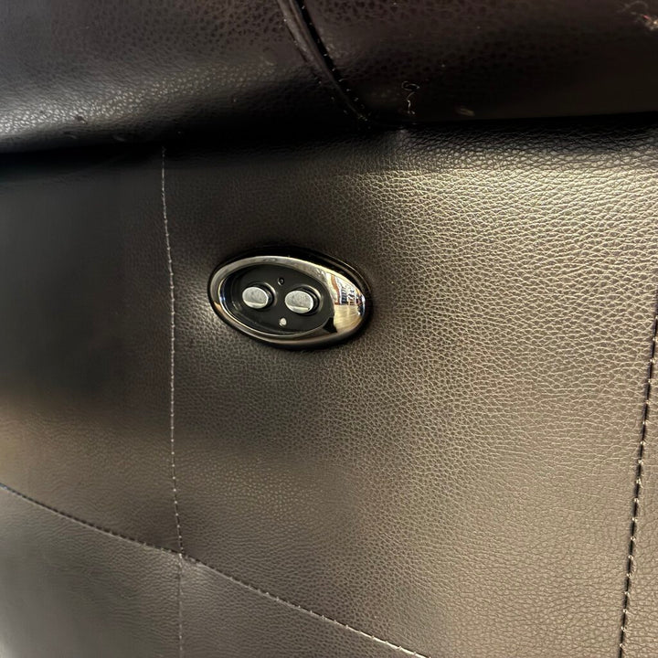 Leather Roll Arm Power Reclining Sofa