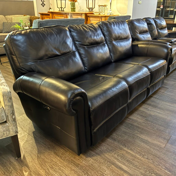 Leather Roll Arm Power Reclining Sofa