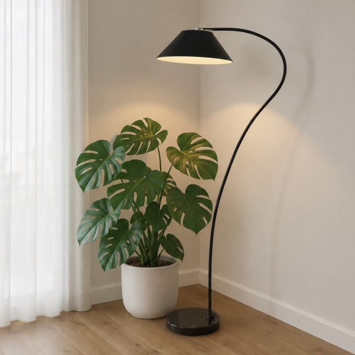 Floor Lamp with Marble Base