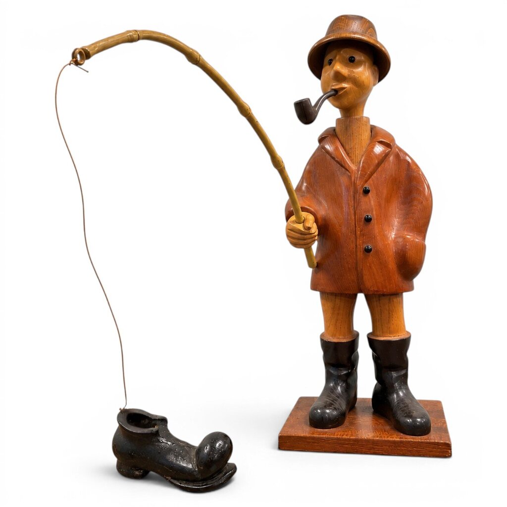 Vintage Italian Hand Carved Fisherman with Boot