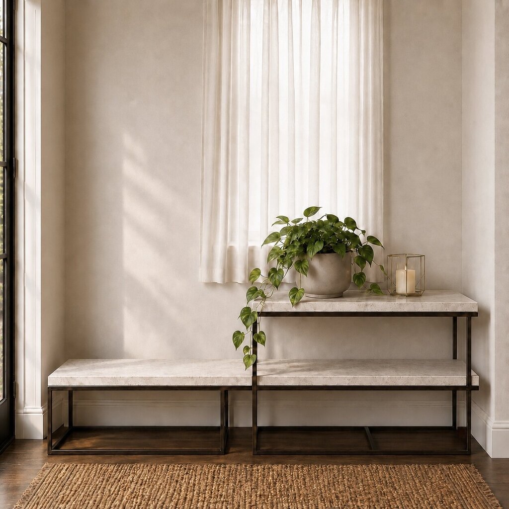 Stone & Metal Shelving Unit