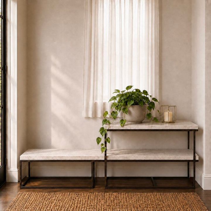Stone & Metal Shelving Unit