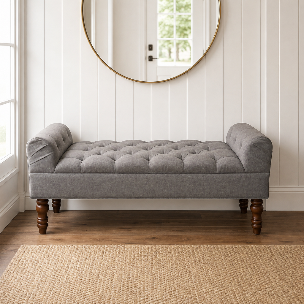 Orig. Price $1,574 - Lorraine Tufted Upholstered Bench