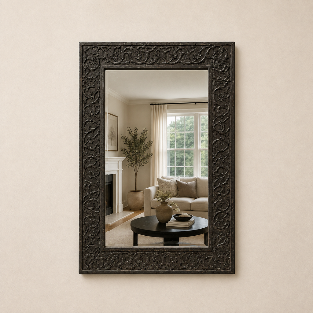 Mirror w/ Wood Carved Frame