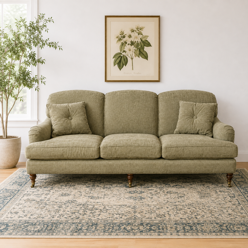 Orig. Price $3,000 - English Rolled Arm Sofa w/ 2 Accent Pillows