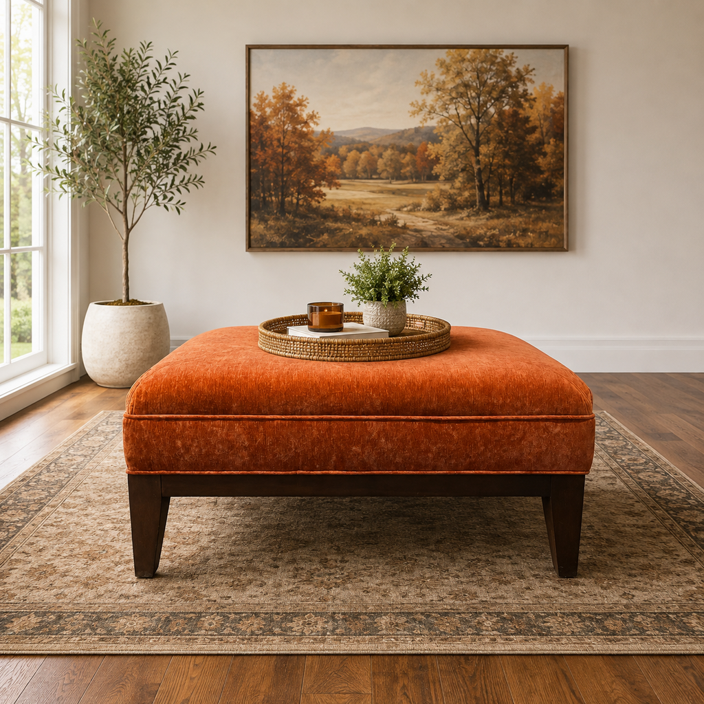 Orig. Price $1,200 - Tufted Chenille Ottoman