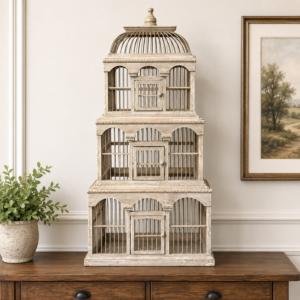3 Tiered Wood Bird Cage
