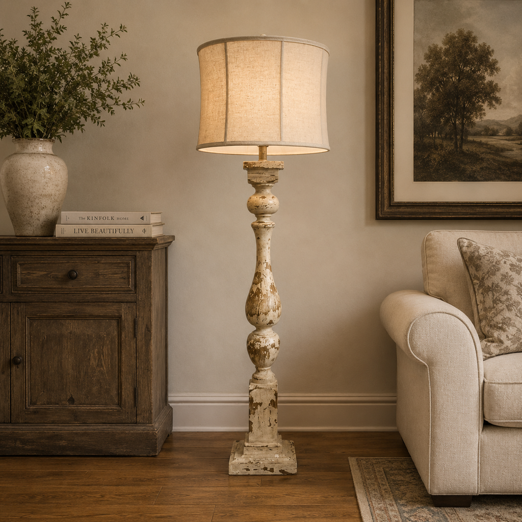 Rustic Distressed Floor Lamp