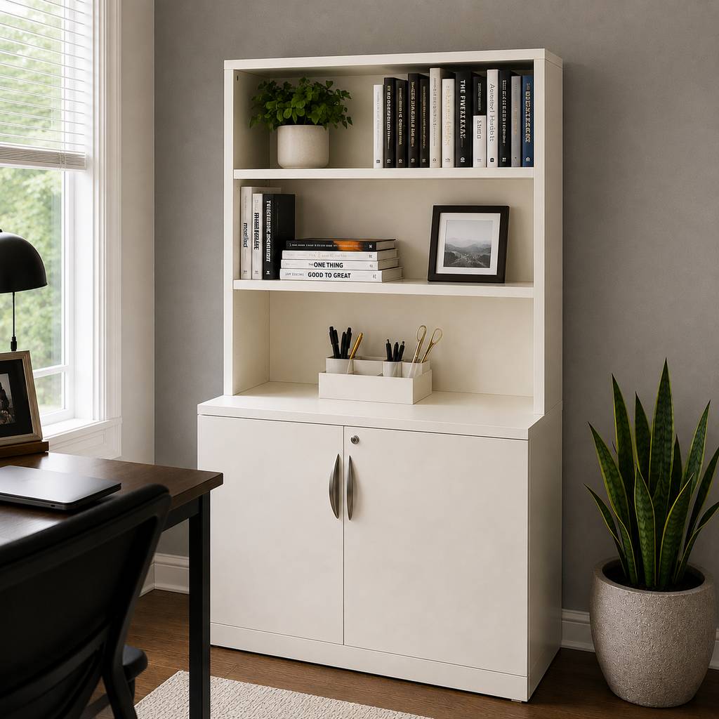 Orig. Price $520 - Office Storage Cabinet w/ Hutch & Antimicrobial Lock