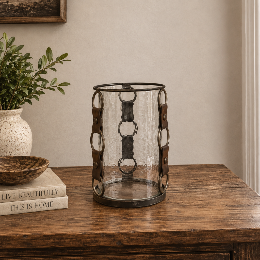 Rustic Hurricane Candle Holder