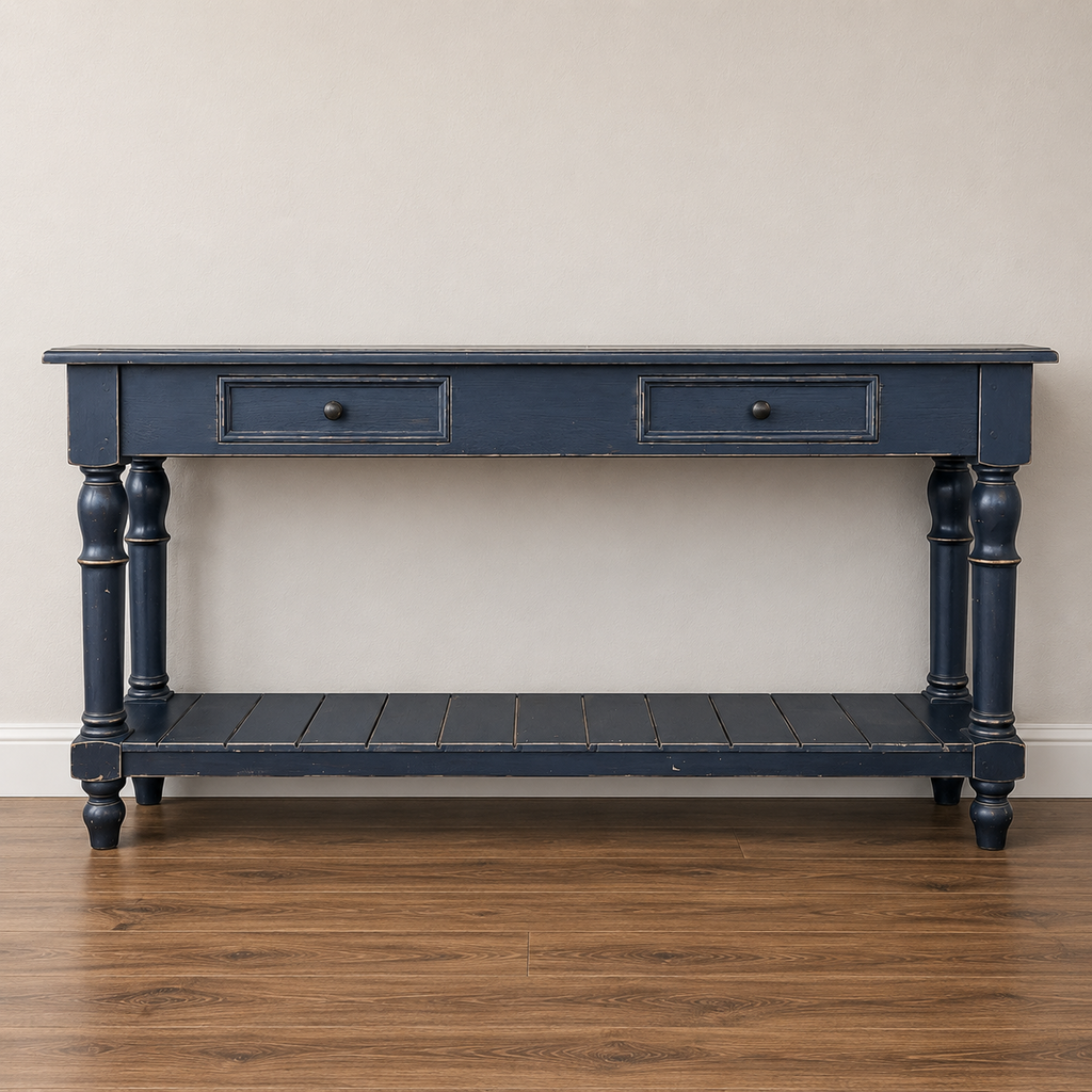 Distressed Sofa Table w/ 2 Drawers