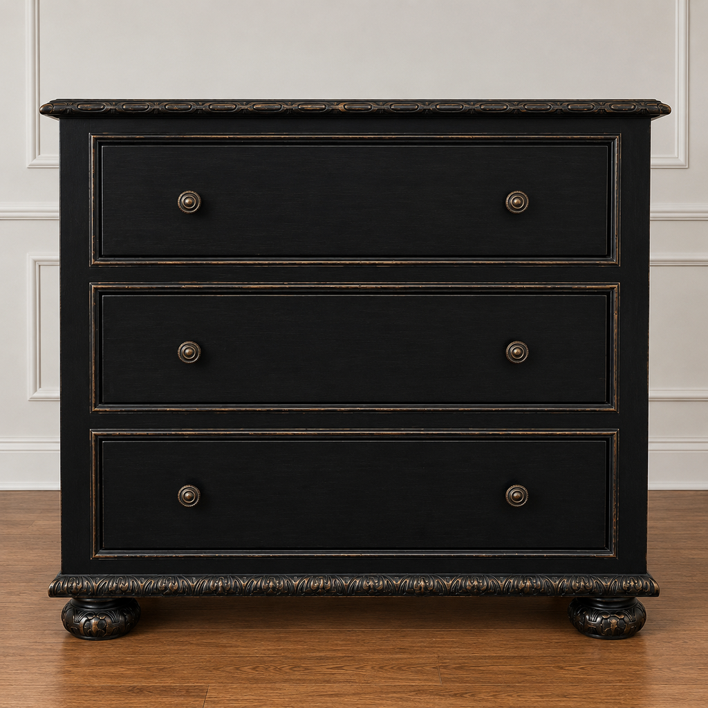 Orig Price $1195 - French Empire 3 Drawer Night Stand